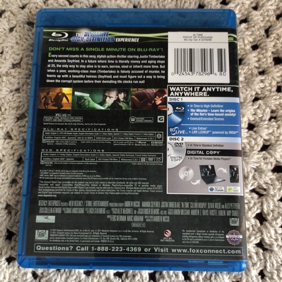 In Time Blu-ray DVD Digital Copy - Picture 2 of 4